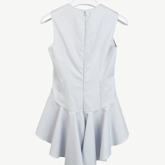 Alexander McQueen Resort 2014 Powder Blue Cotton-Crepe Peplum Top - Picture 2 of 11